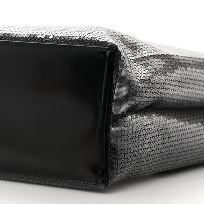 Prada Mesh Sequin Spazzolato Logo Tote Black 11 of 15