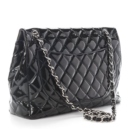 Chanel Patent Quilted Maxi Single Flap Navy Blue 3 of 10