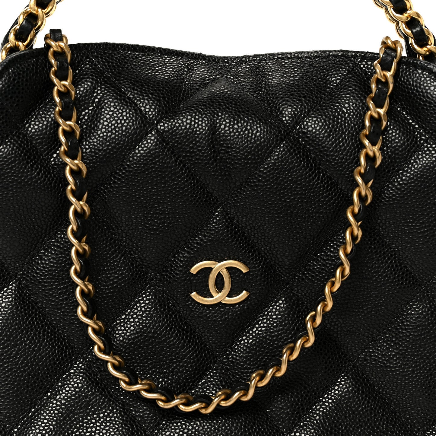 Caviar Quilted Chanel Way Clutch With Chain Black
