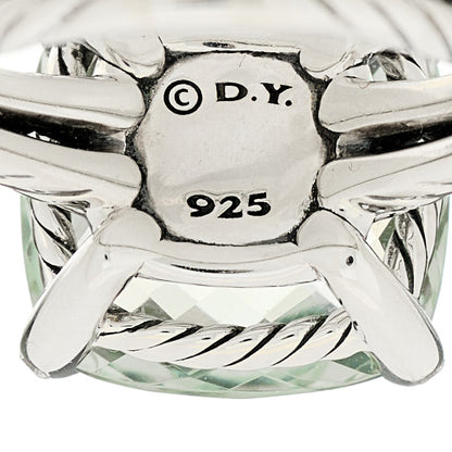 David Yurman Sterling Silver Diamond Prasiolite 14mm Chatelaine Ring 60 9 4 of 4