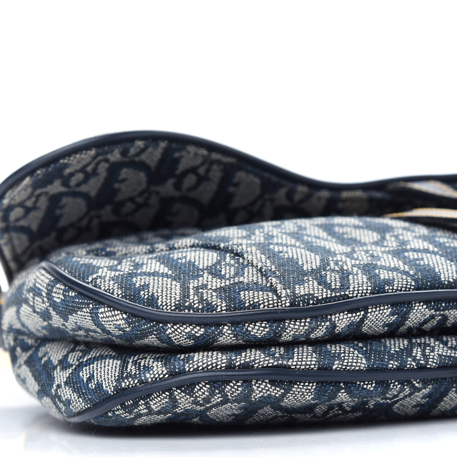 Christian Dior Monogram Double Saddle Bag Navy Blue 8 of 9