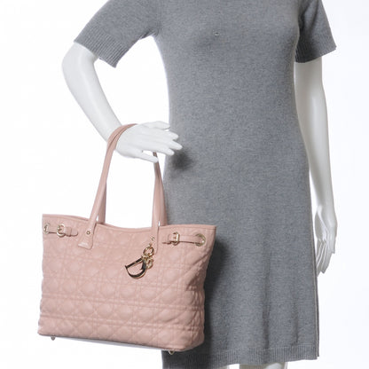 Christian Dior Coated Canvas Cannage Medium Panarea Tote Light Pink 2 of 7