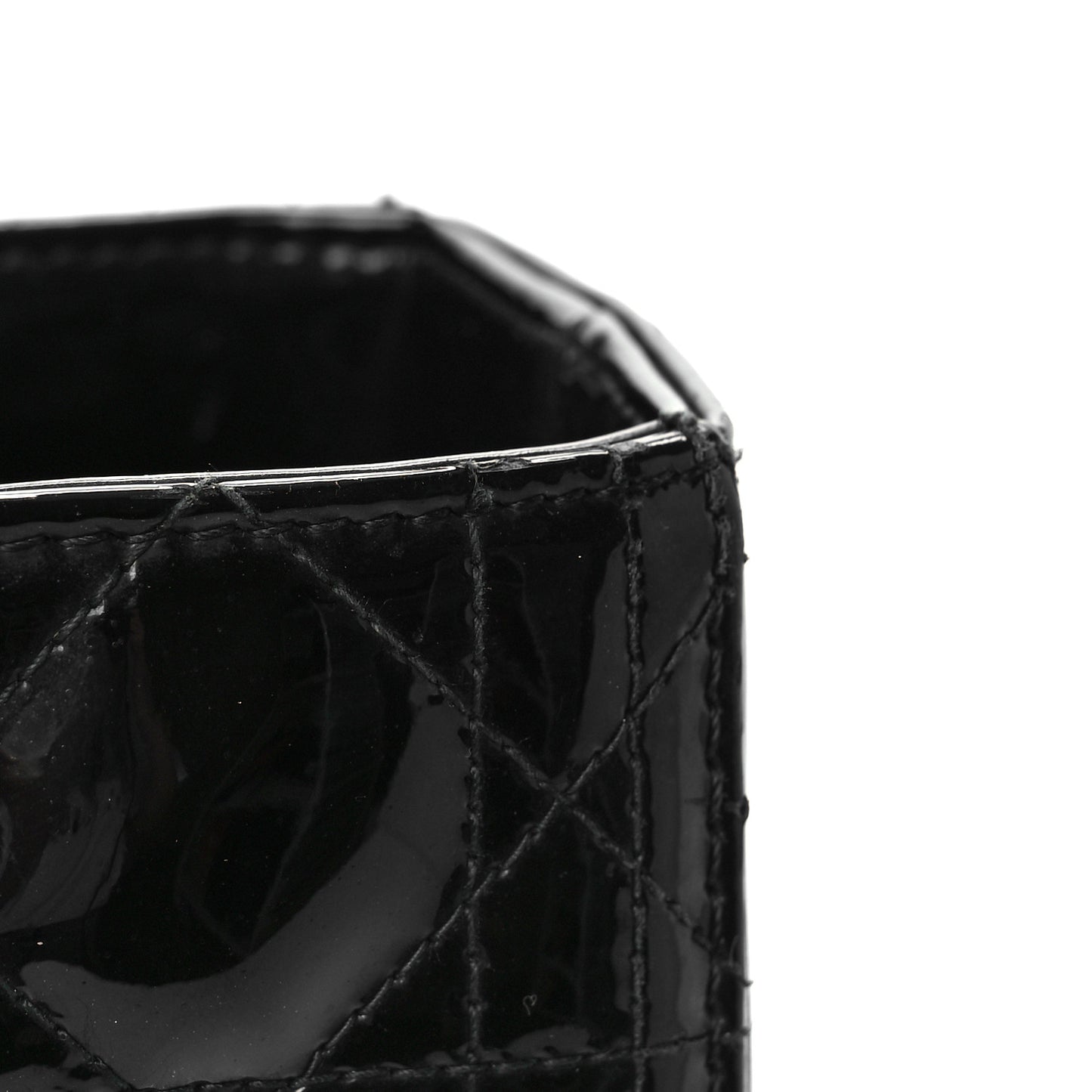 Patent Cannage Large Lady Dior Black