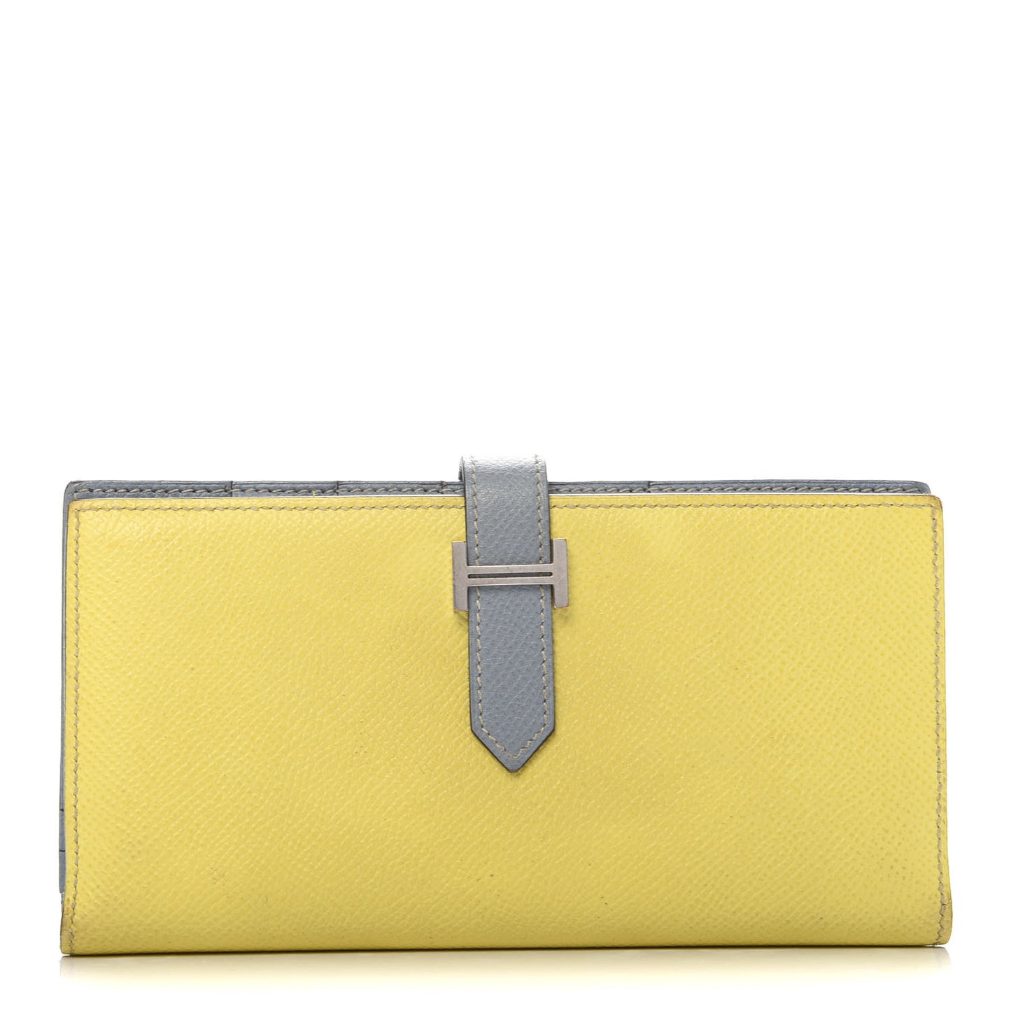 Epsom Bi-Color Bearn Gusset Wallet Lime Bleu Lin