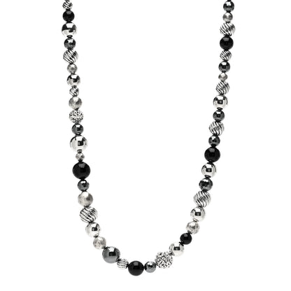 David Yurman Sterling Silver Black Onyx Hematite Elements Long Toggle Necklace 1 of 3
