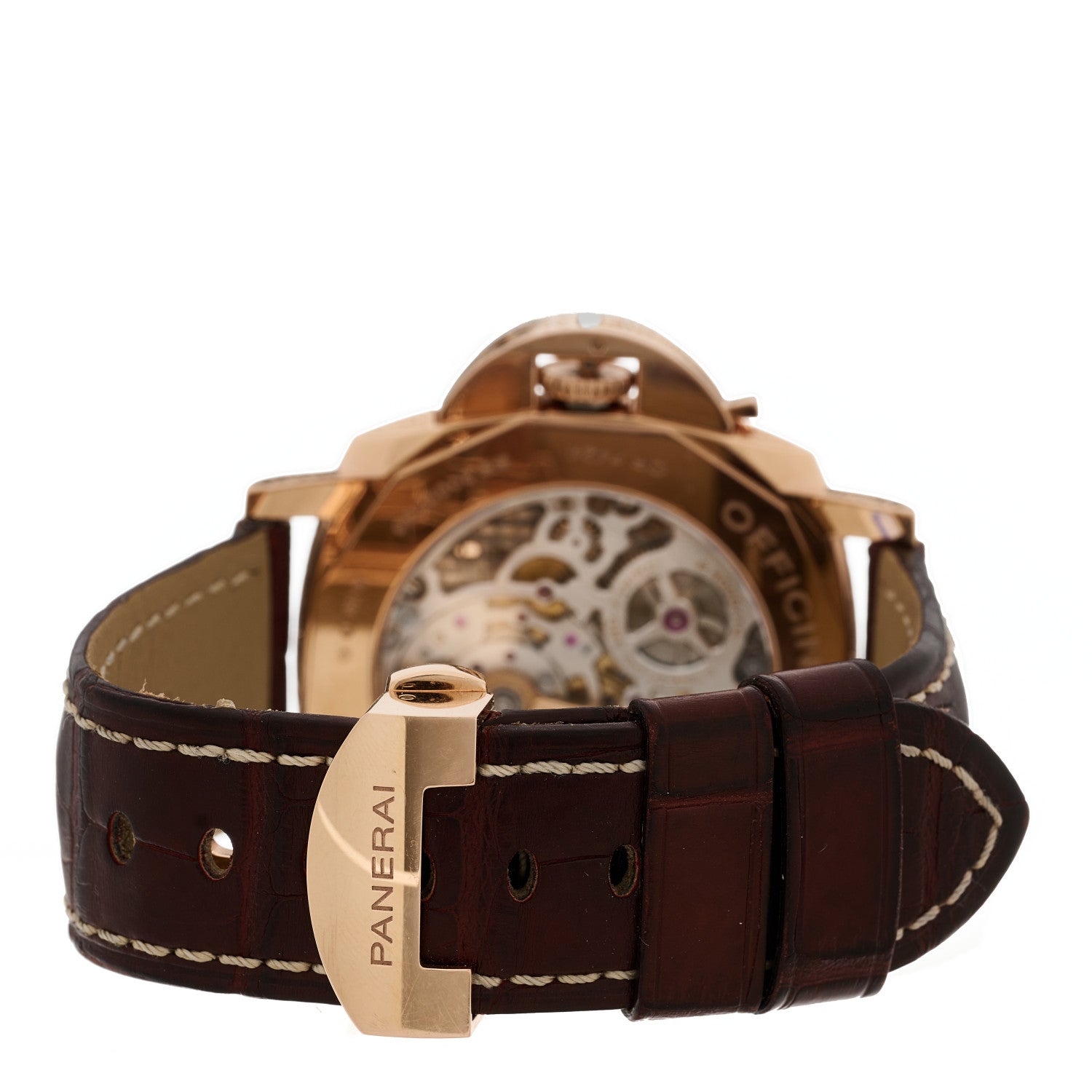 Panerai 18K Rose Gold Alligator 45mm Luminor Due Firenze Goldtech Automatic Watch Blue PAM01204 3 of 5