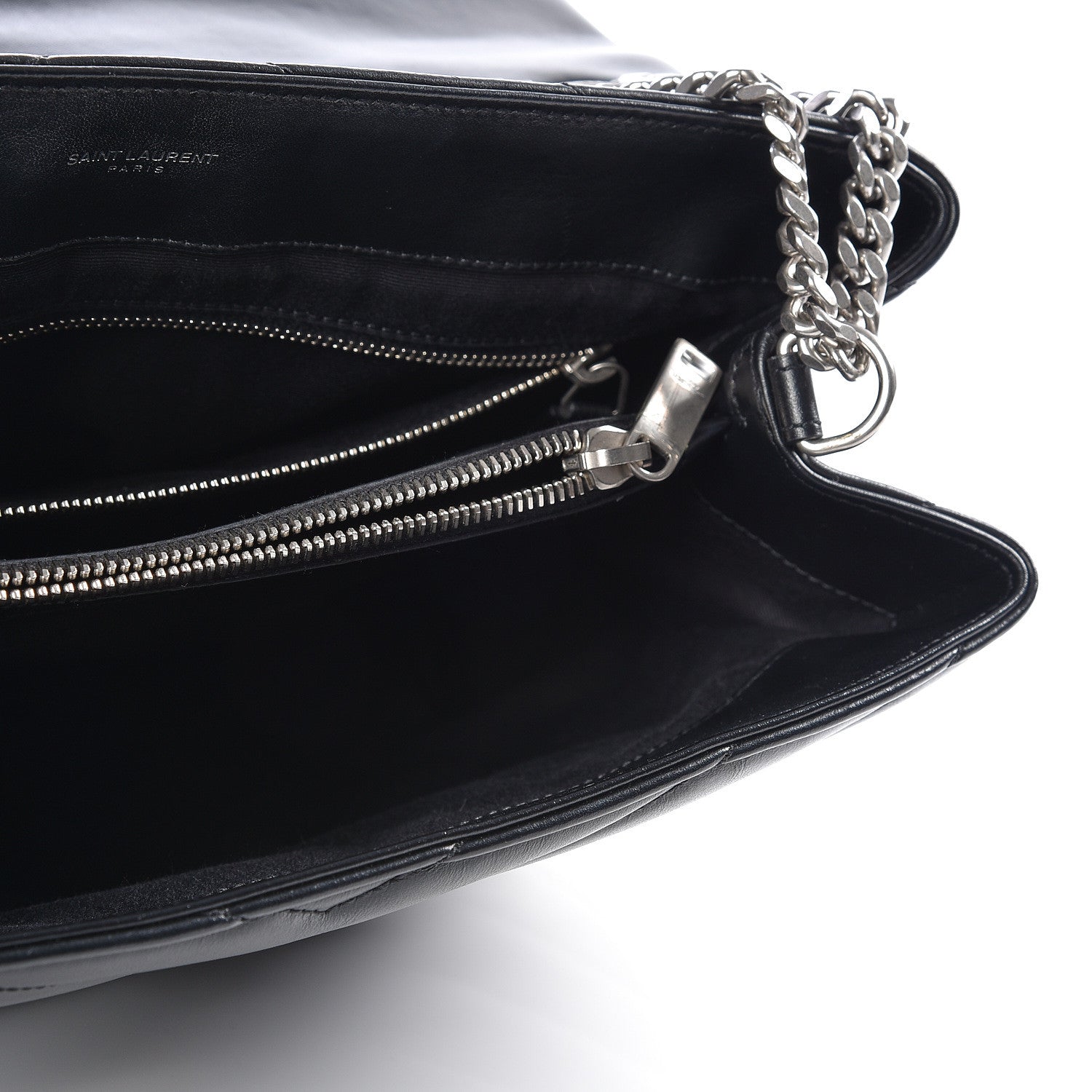 Saint Laurent Calfskin Y Quilted Monogram Medium Loulou Chain Satchel Black 4 of 11