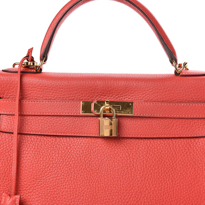Hermes Taurillon Clemence Kelly Retourne 32 Rouge Pivoine 9 of 15