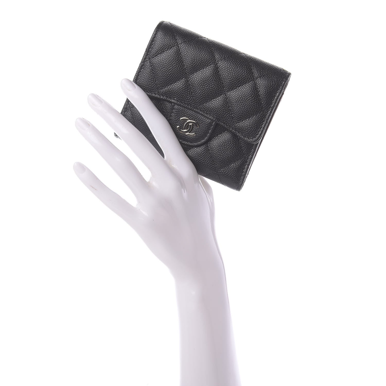 Chanel Caviar Quilted Compact Flap Wallet Black 2 of 9