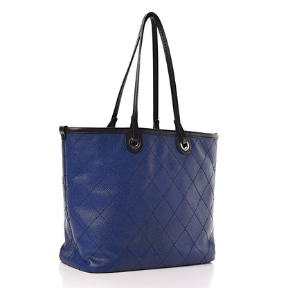 Chanel Grained Calfskin Shopping Fever Tote Blue 4 of 18