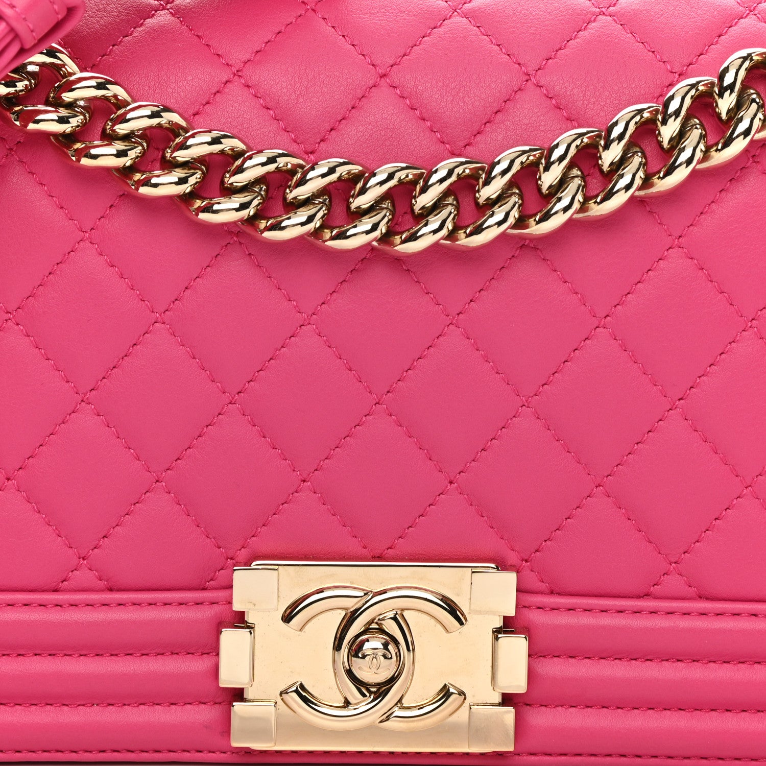 Chanel Calfskin Quilted Medium Boy Flap Fuchsia 8 of 10