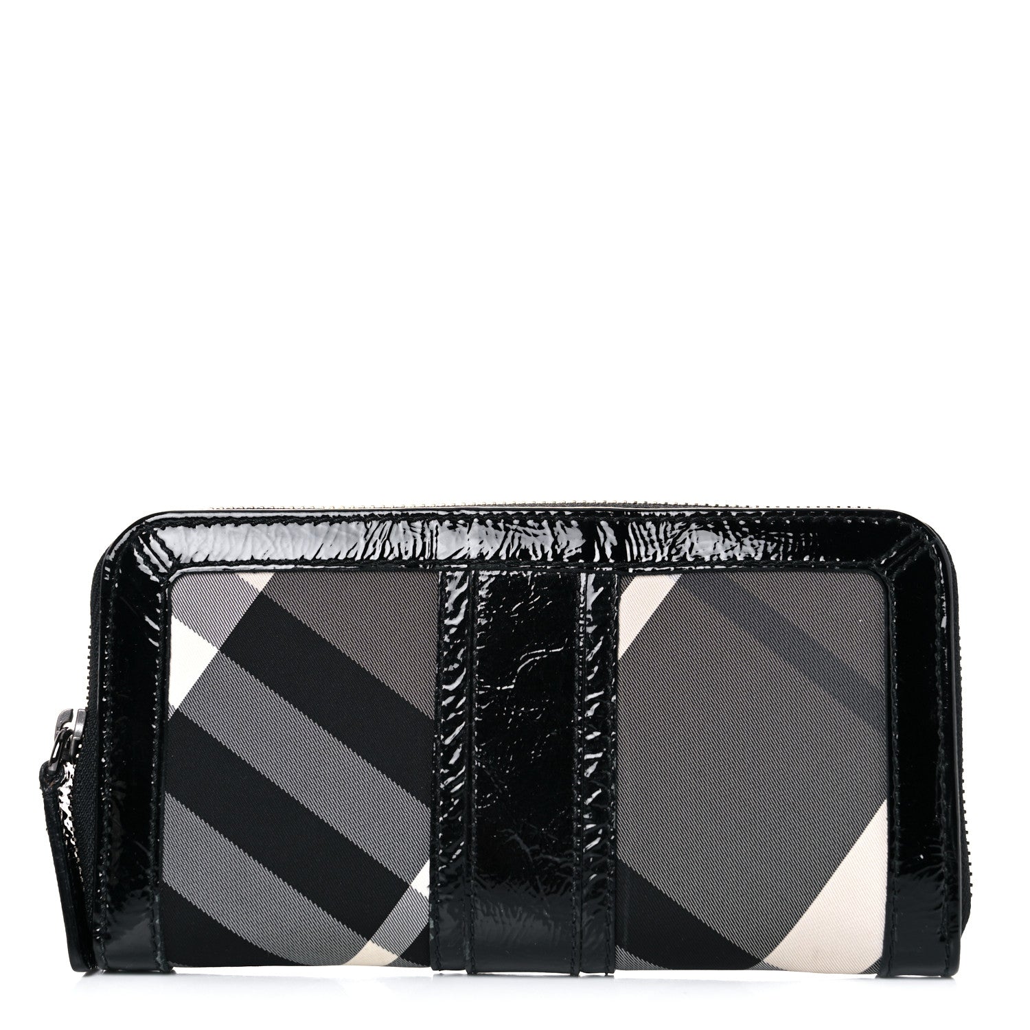 Burberry Beat Check Large Ziggy Zip Around Wallet Black 1 of 15
