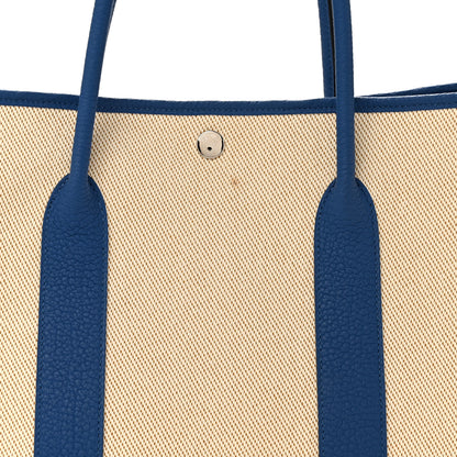 Hermes Twill H Negonda Garden Party 36 MM Tote Ecru Desert Bleu France 7 of 12
