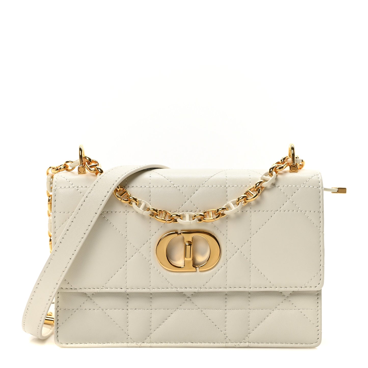 Lambskin Macrocannage Mini Miss Caro Bag Latte