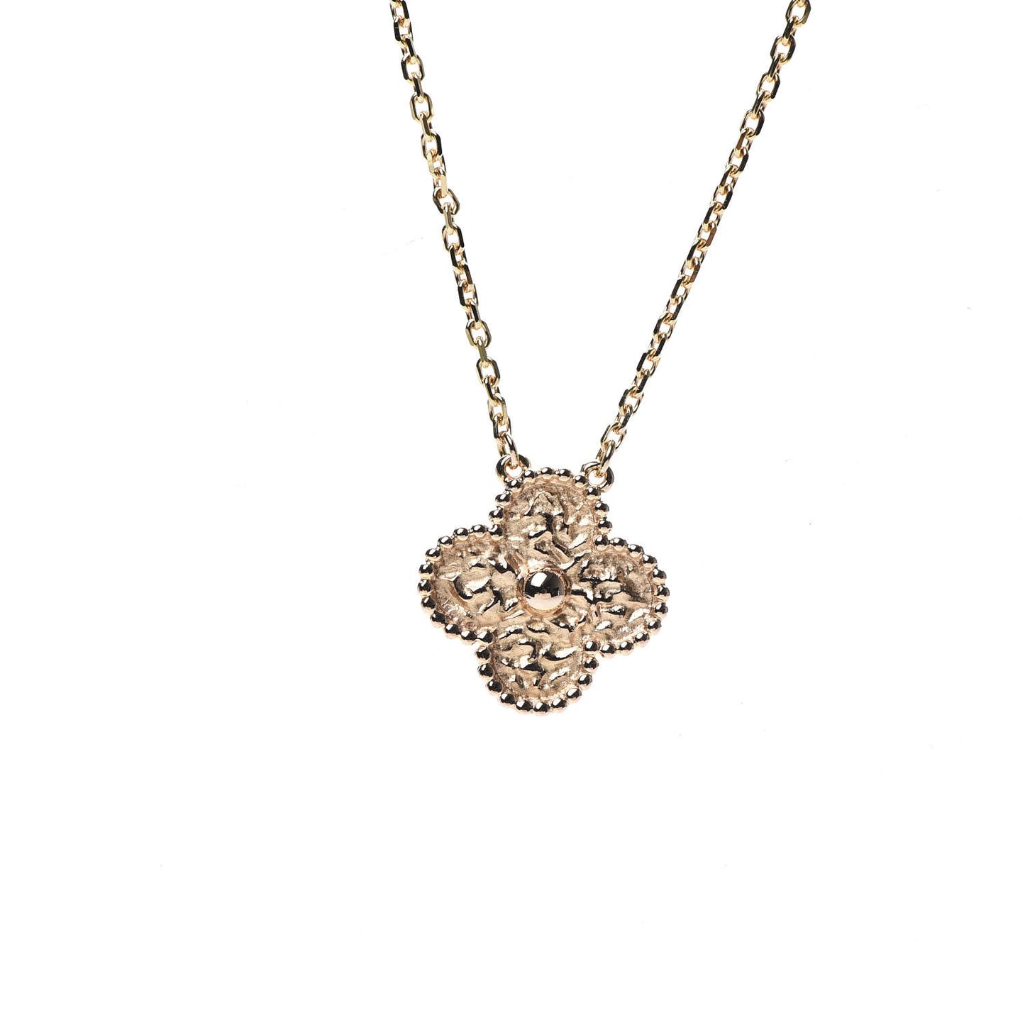 18K Rose Gold Vintage Alhambra Pendant Necklace