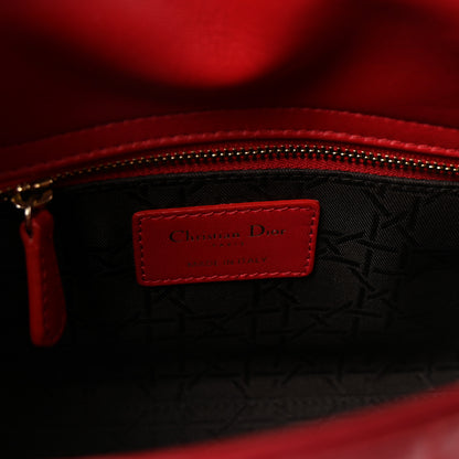 Christian Dior Lambskin Cannage Small Lucky Badges My Lady Dior Red 6 of 9