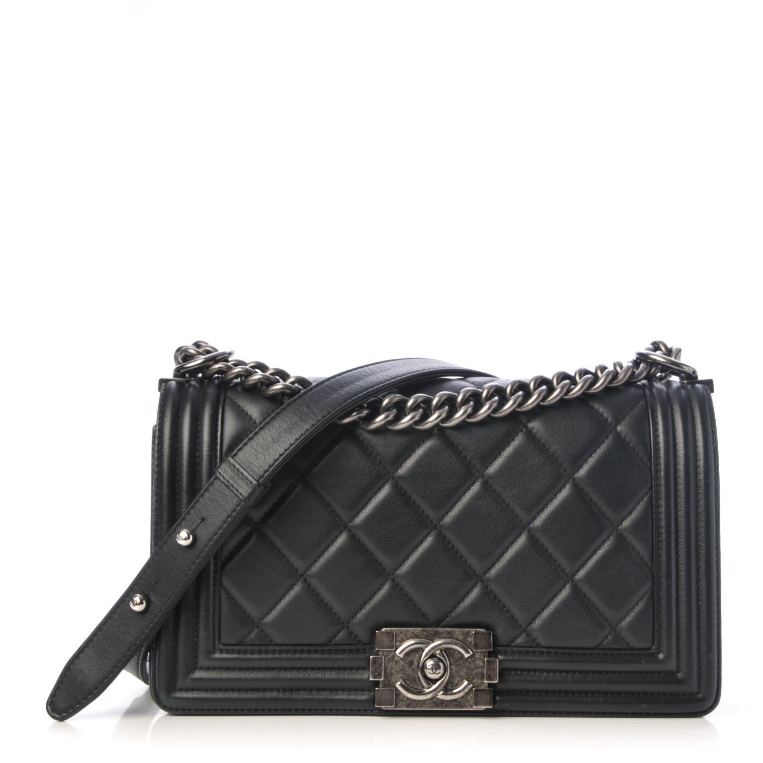 Chanel Calfskin Quilted Medium Boy Flap Black 1 of 13