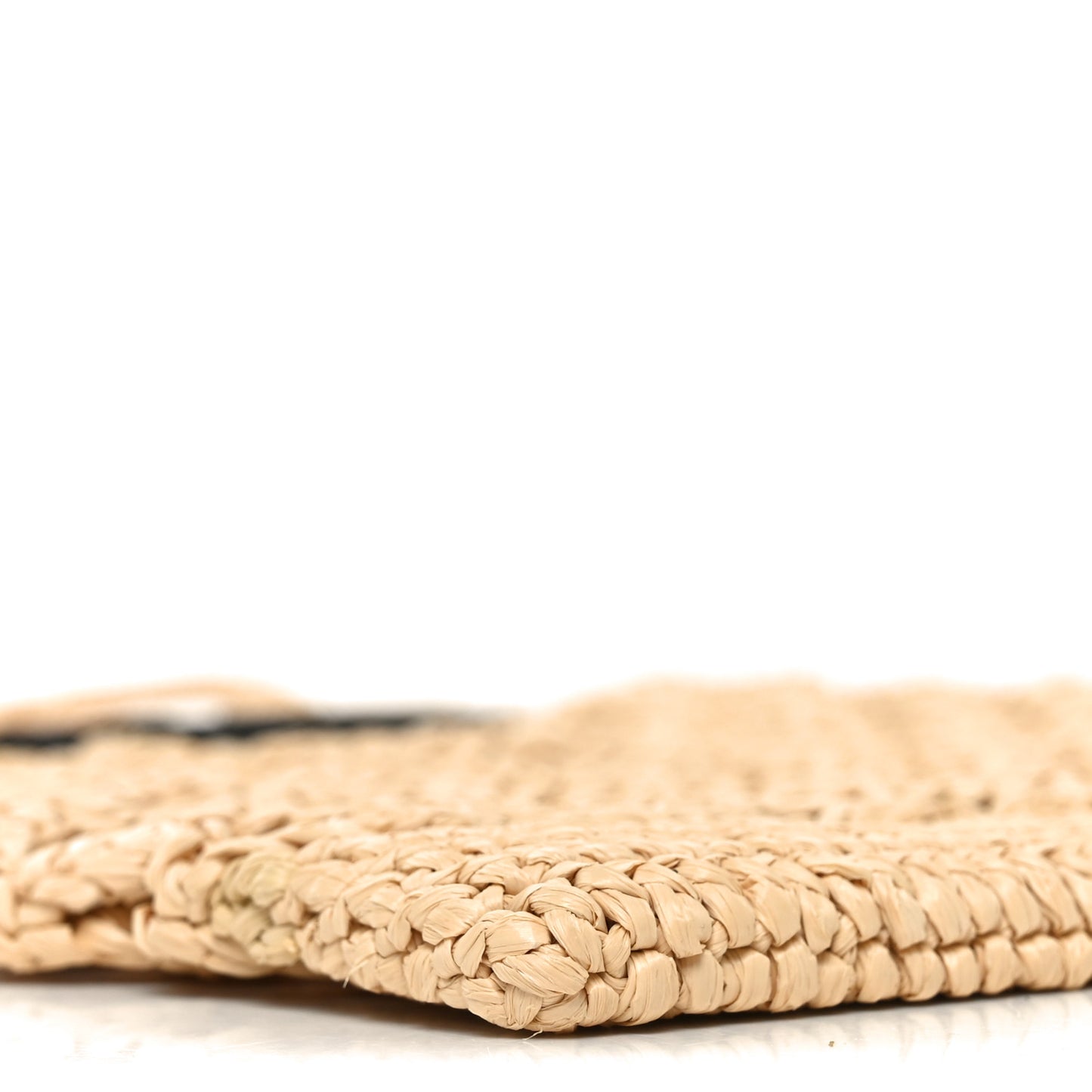 Yarn Raffia Effect Embroidered Logo Tote Naturale