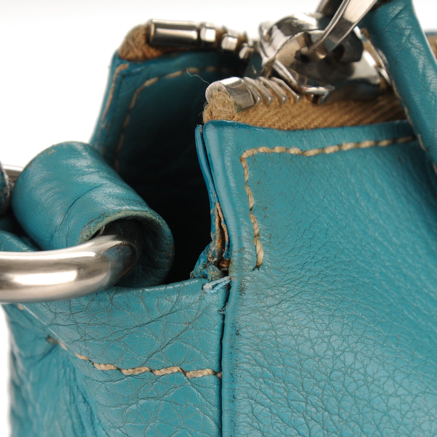 Prada Vitello Daino Hobo Blue 10 of 13