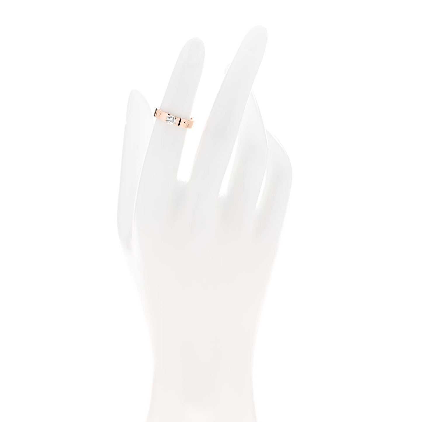 18K Pink Gold Diamond .23ct LOVE Solitaire Engagement Ring 47 4