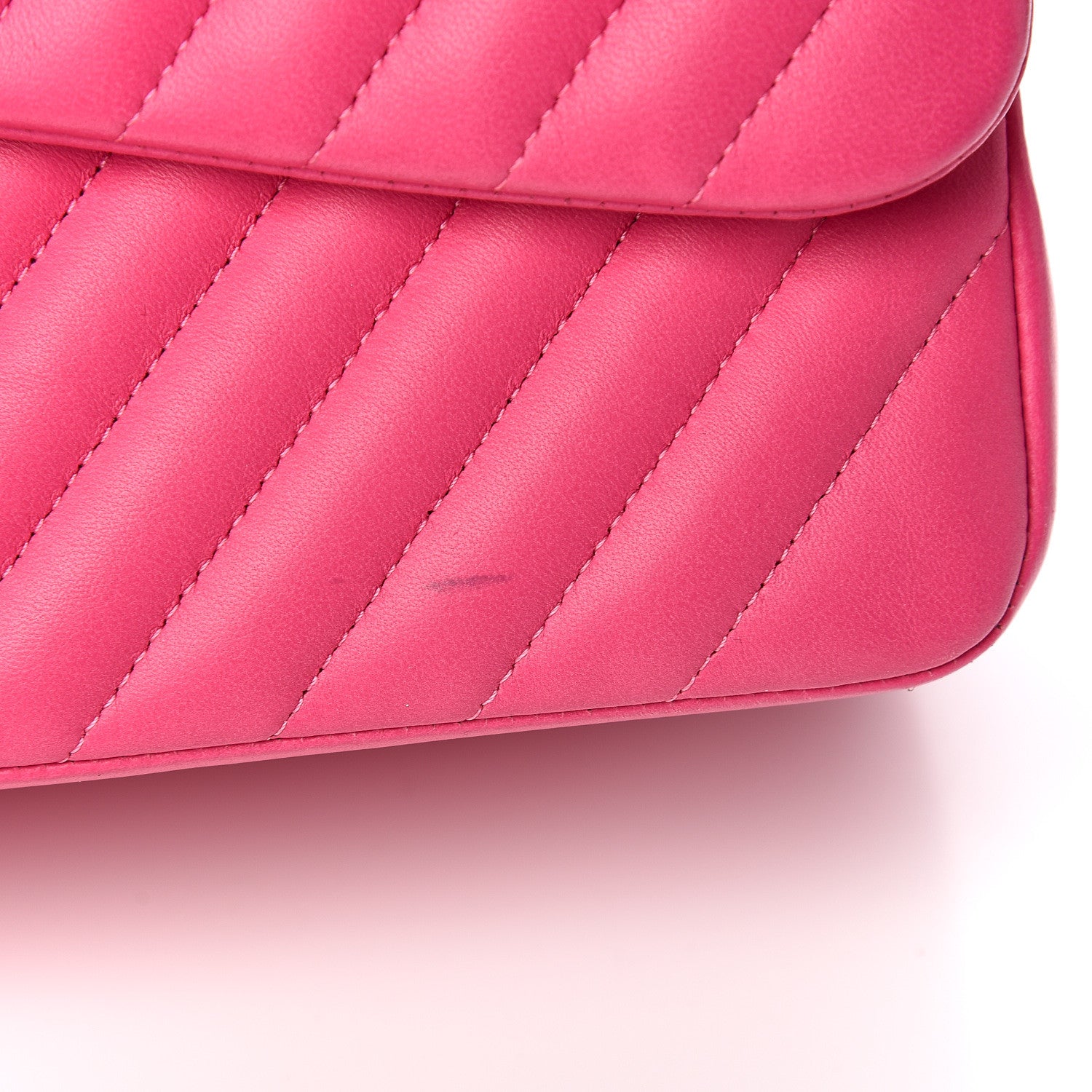 Chanel Lambskin Chevron Quilted Jumbo Double Flap Pink 8 of 14