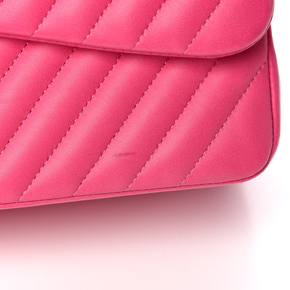 Chanel Lambskin Chevron Quilted Jumbo Double Flap Pink 8 of 14