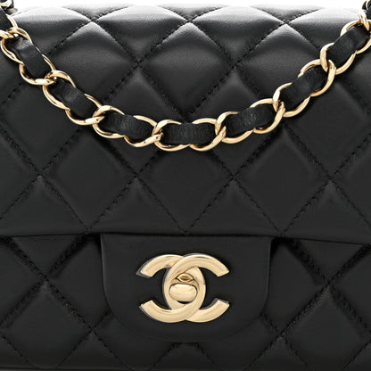 Chanel Lambskin Quilted Mini Rectangular Flap Black 8 of 12