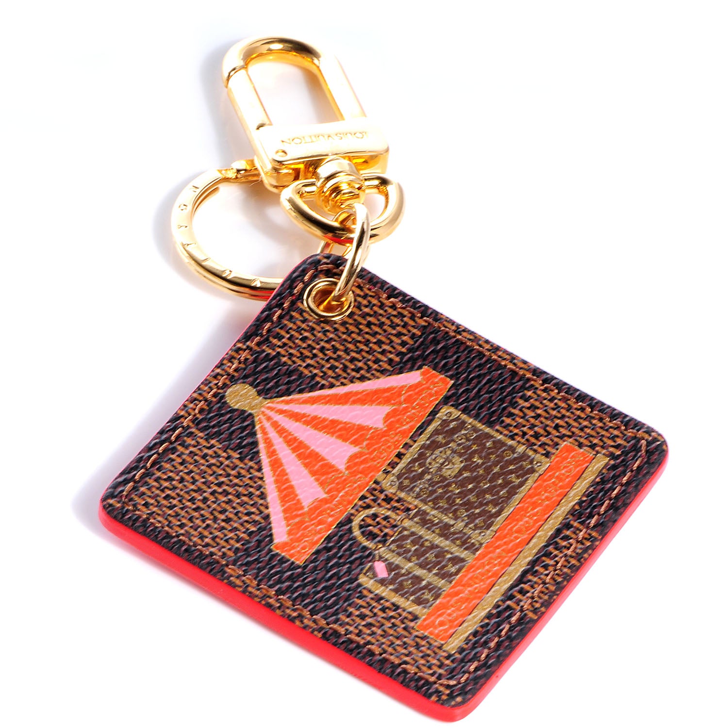 Louis Vuitton Damier Ebene Illustre Carousel Bag Charm Key Ring Red 1 of 6