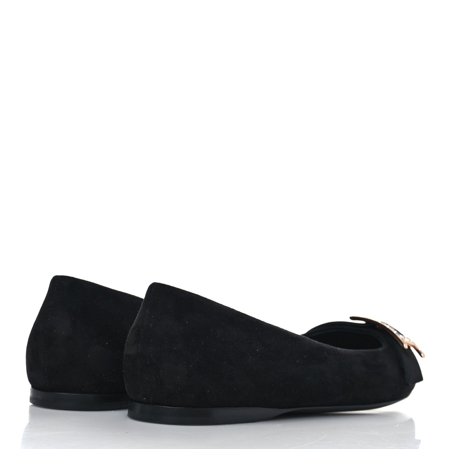 Suede Goatskin Crystal Douce Ballerina Flats 36 Black