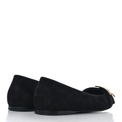 Hermes Suede Goatskin Crystal Douce Ballerina Flats 36 Black 4 of 8