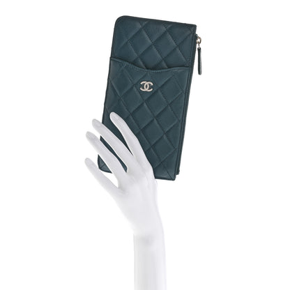 Chanel Caviar Quilted Classic iPhone Pouch Dark Turquoise 2 of 8