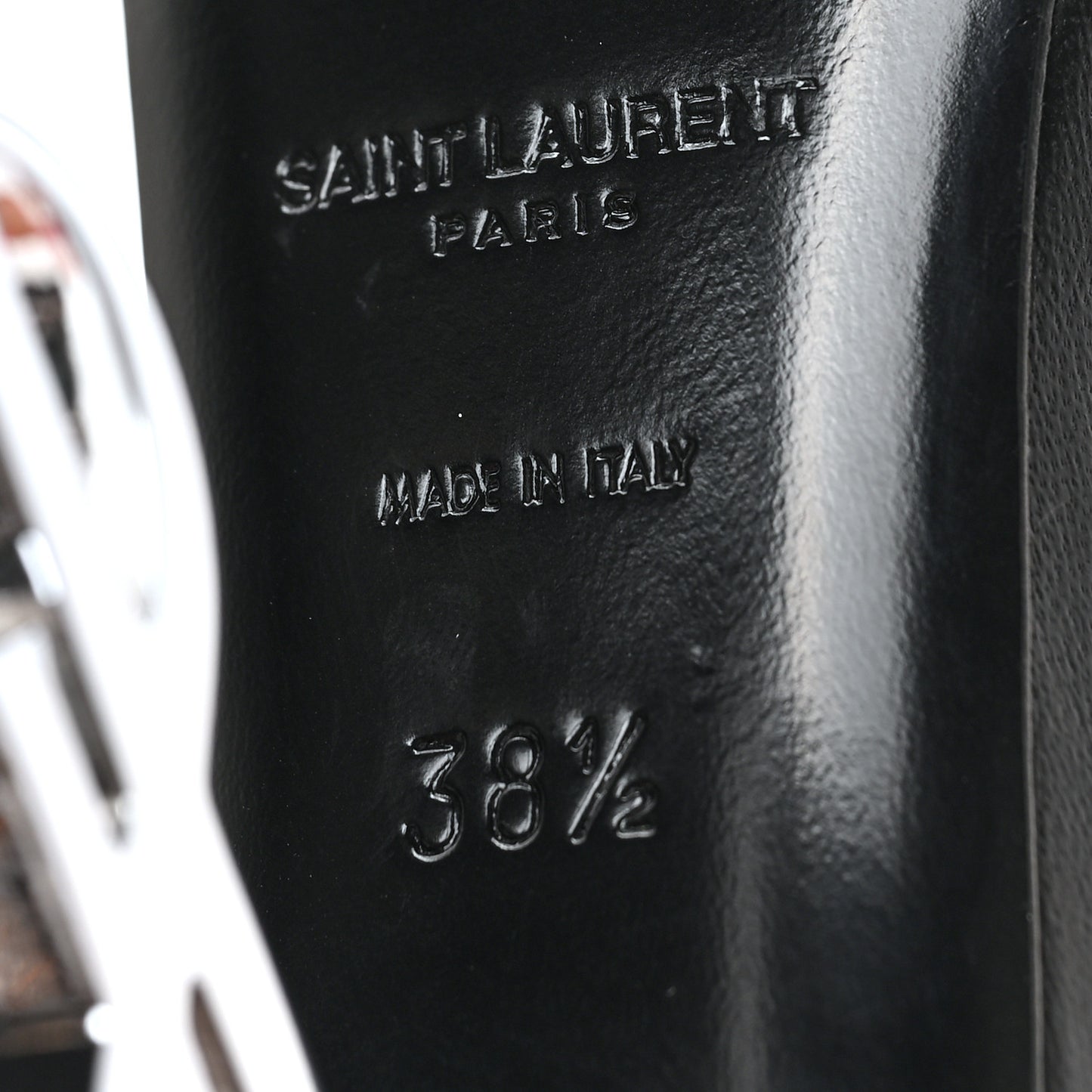 Calfskin Opyum 110 Sandals 38.5 Black Silver