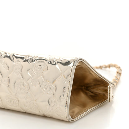 Chanel Metallic Patent Calfskin Lucky Symbols Pochette Gold 10 of 11