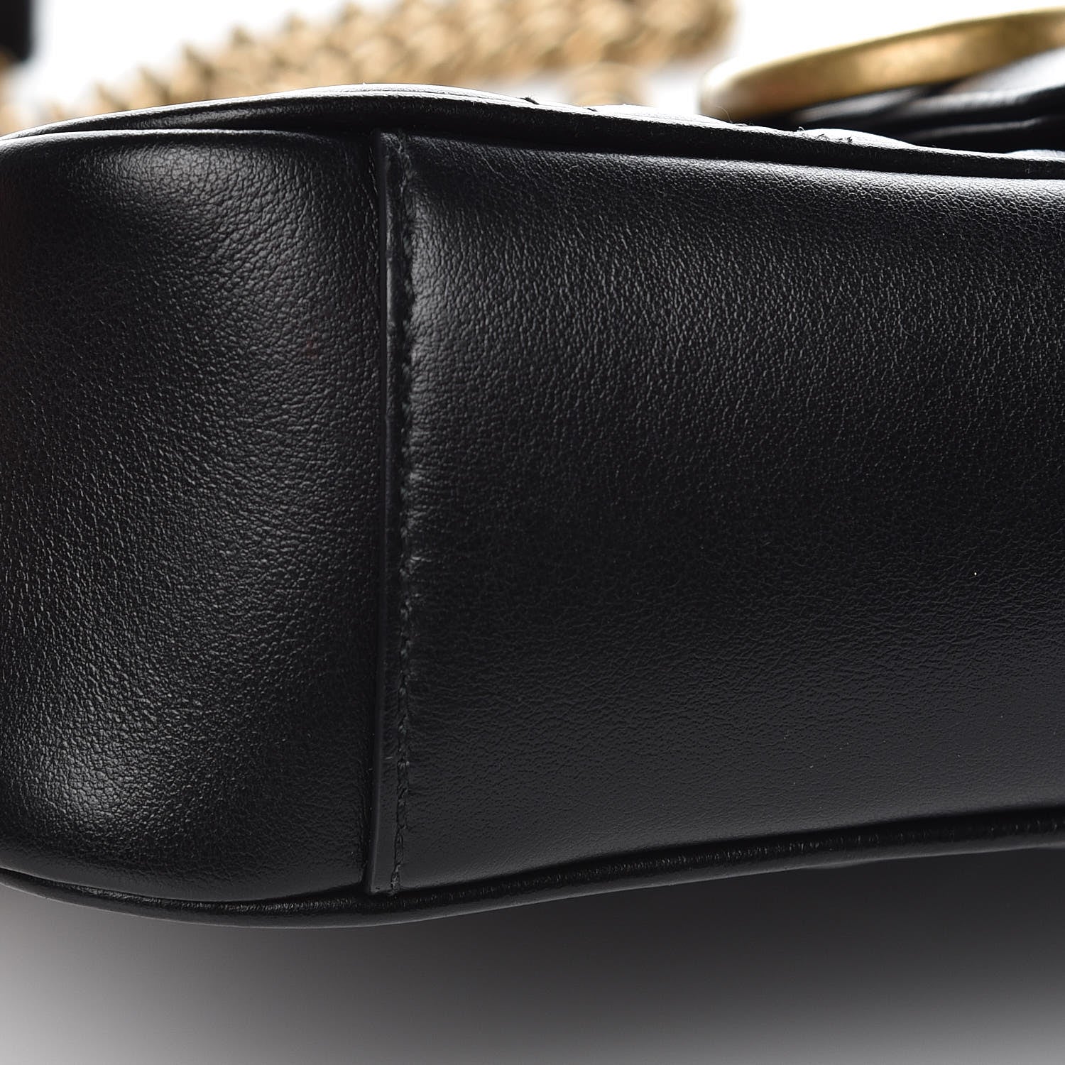 Gucci Calfskin Matelasse Mini GG Marmont Shoulder Bag Black 9 of 11
