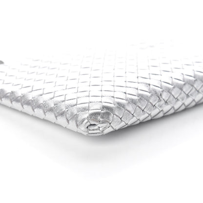 Bottega Veneta Metallic Grosgrain Intrecciato Biletto Silver 5 of 8