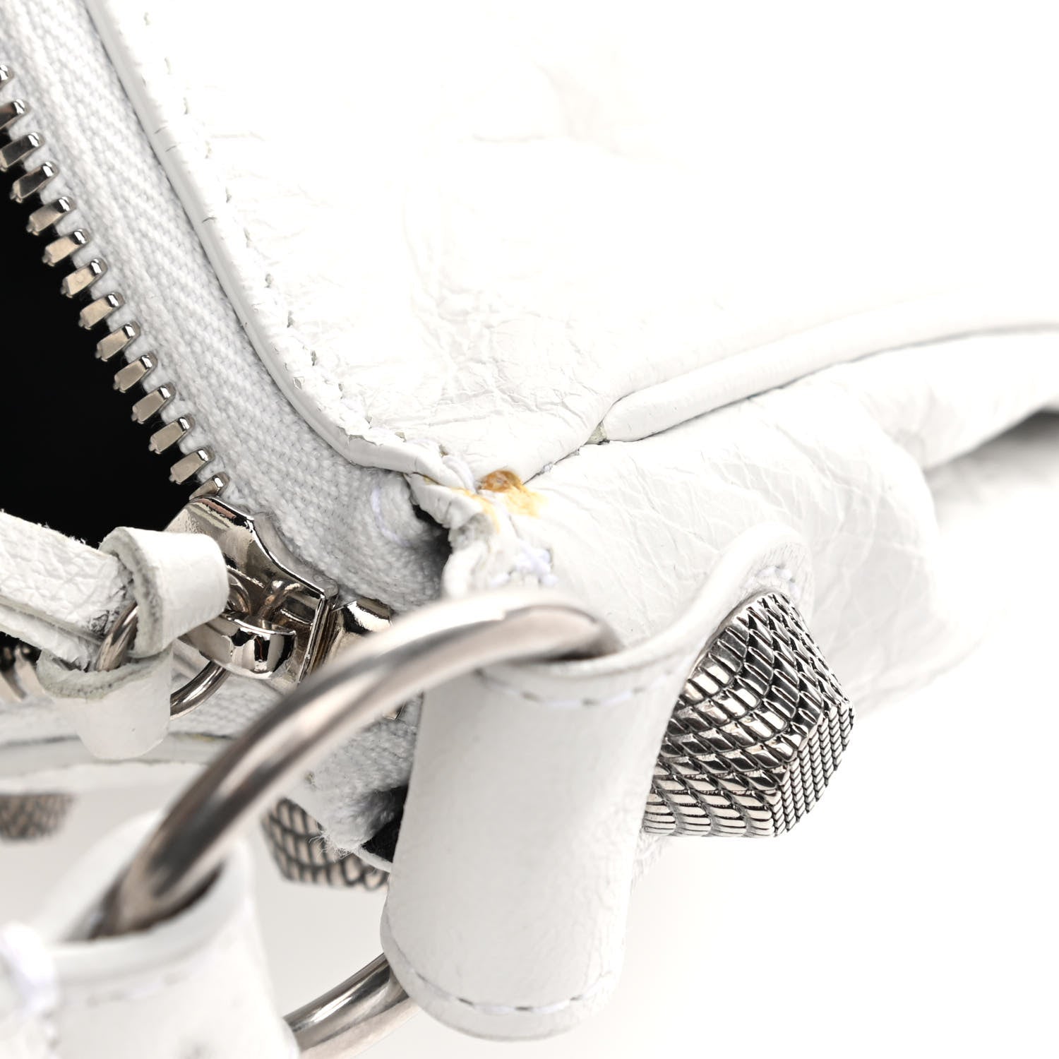 Balenciaga Agneau Arena Small Le Cagole Shoulder Bag Optic White 10 of 12
