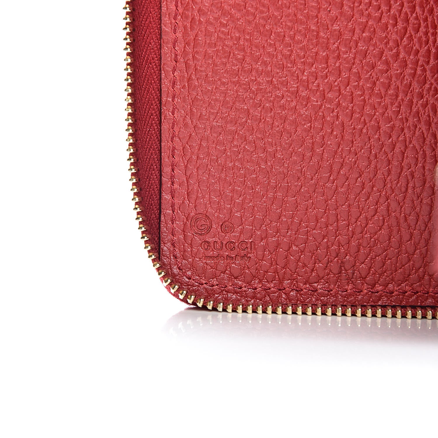 Gucci Dollar Calfskin Medium GG Zip Around Wallet Red 6 of 8