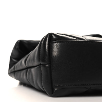 Saint Laurent Calfskin Quilted Toy Loulou Puffer Monogram Monochrome Chain Satchel Black 9 of 10
