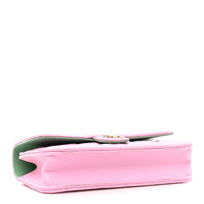 Chanel Lambskin Quilted Flap Phone Holder With Chain Lilac Light Green 4 of 14