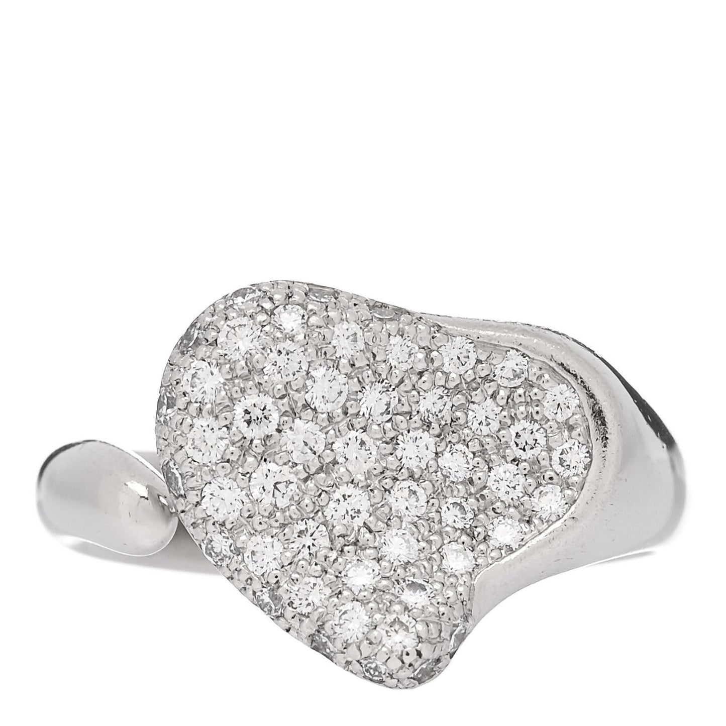 Platinum Diamond Elsa Peretti Full Heart Ring 55 7.25