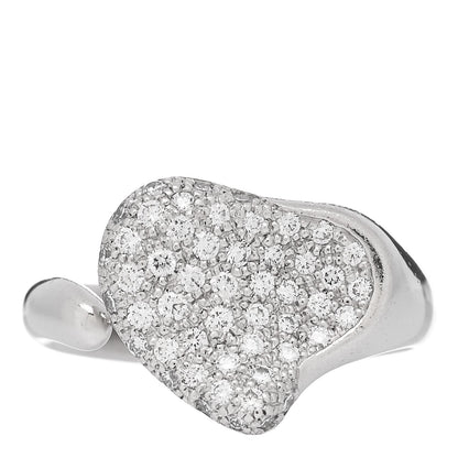 Tiffany Platinum Diamond Elsa Peretti Full Heart Ring 55 7.25 1 of 5