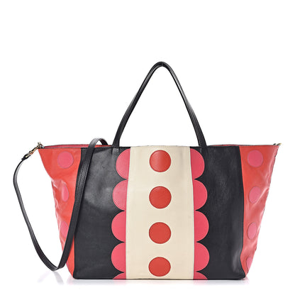Valentino Garavani Calfskin Carmen Medium Tote Black Deep Rose 1 of 10