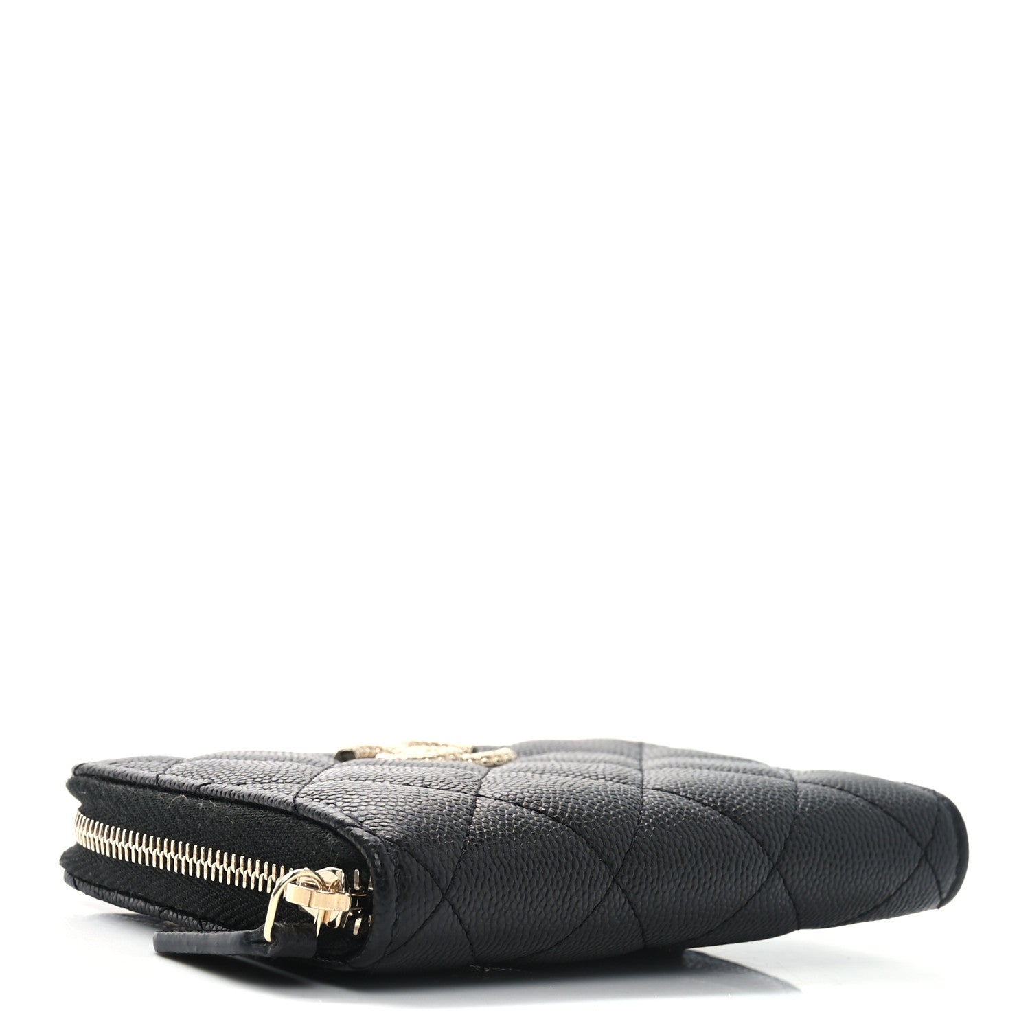 Chanel Caviar Quilted Small Zip Around Wallet Black 4 of 9