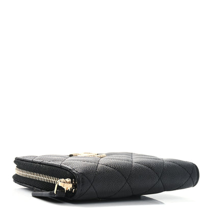 Chanel Caviar Quilted Small Zip Around Wallet Black 4 of 9