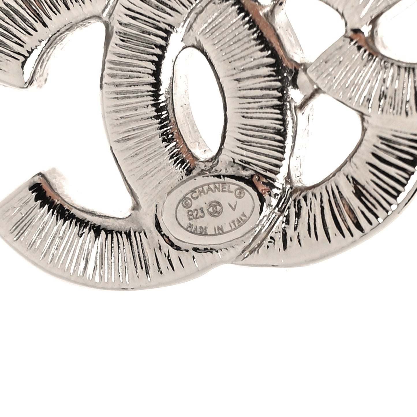 Baguette Crystal Double CC Earrings Silver