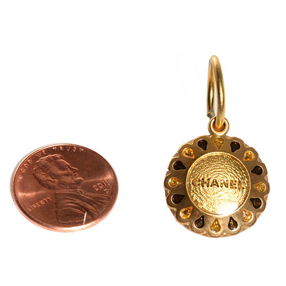 Chanel Glitter Resin CC Dangle Earrings Gold 2 of 5