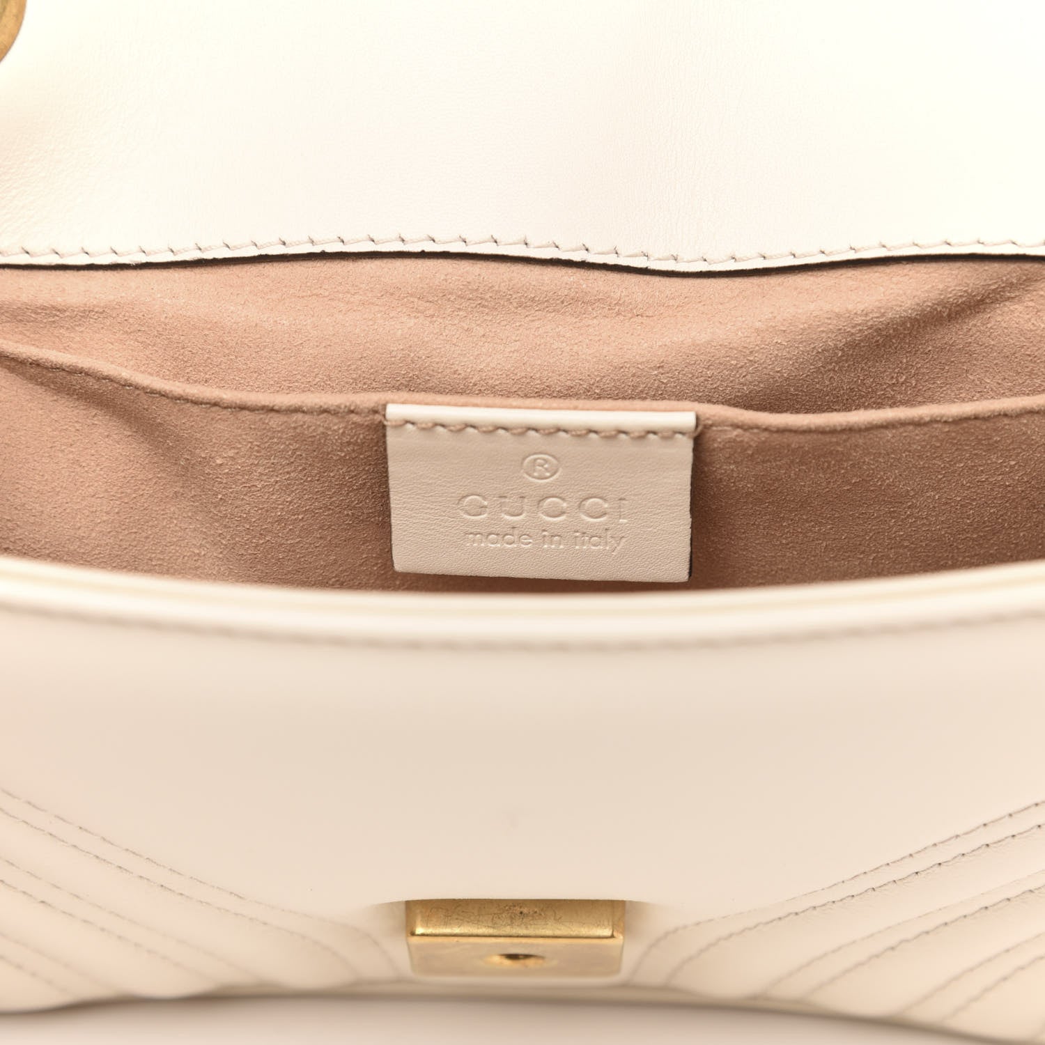 Gucci Calfskin Matelasse Mini GG Marmont Shoulder Bag White 6 of 11