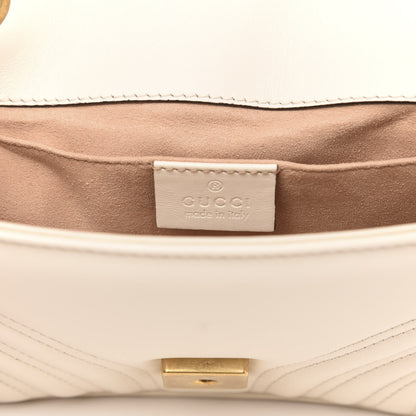 Gucci Calfskin Matelasse Mini GG Marmont Shoulder Bag White 6 of 11