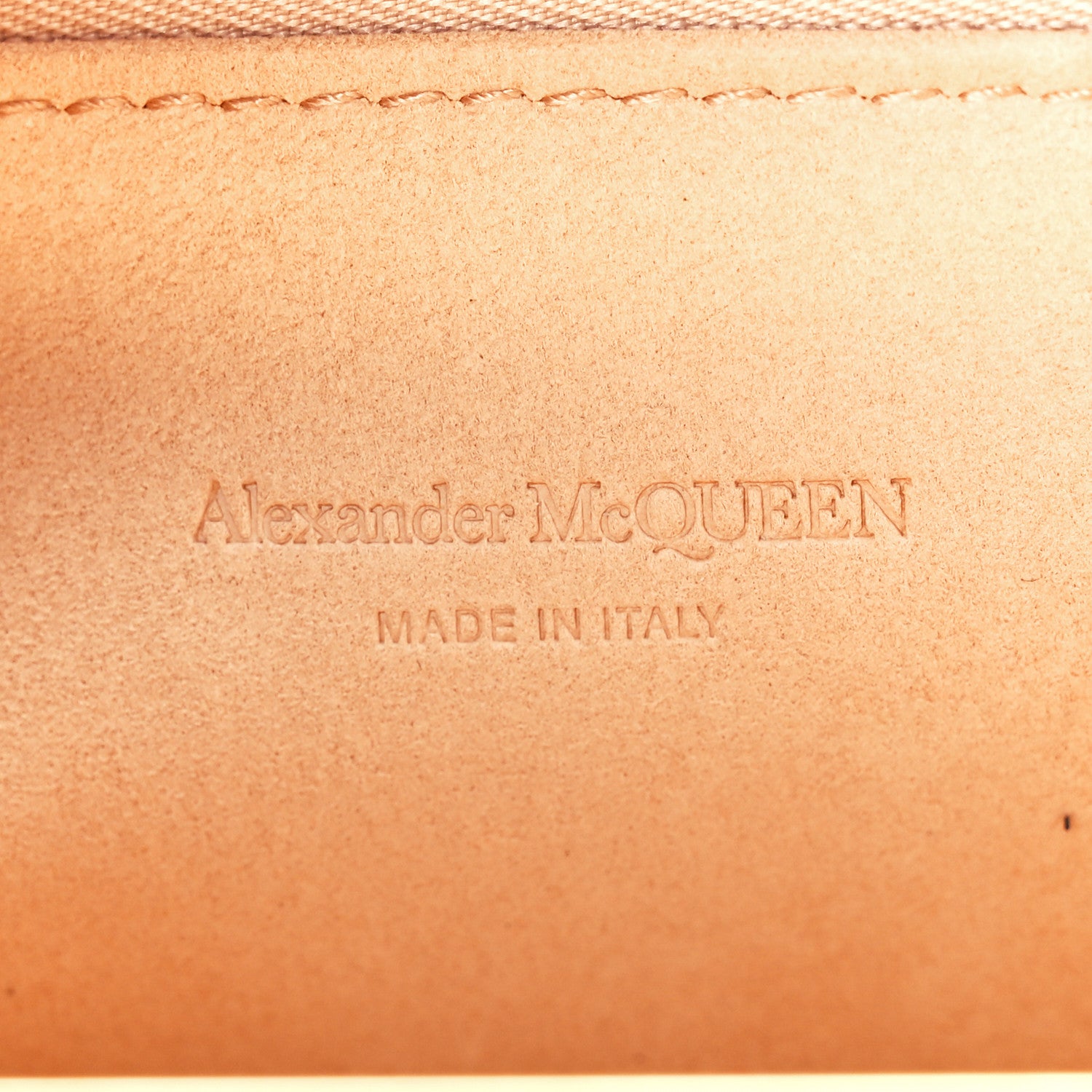 Alexander McQueen Calfskin Crocodile Embossed Knuckle Flat Clutch Black Gold 6 of 11