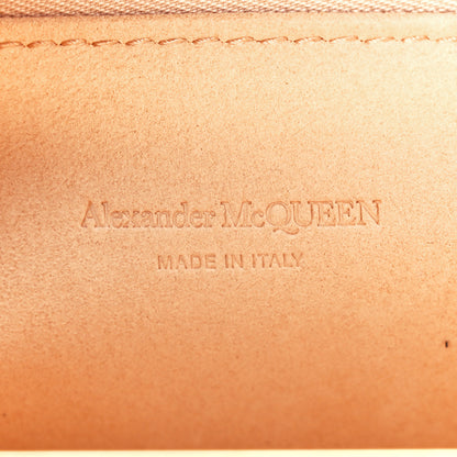 Alexander McQueen Calfskin Crocodile Embossed Knuckle Flat Clutch Black Gold 6 of 11